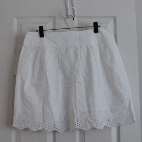 Loft White Embroidered Cotton Skirt - Picture 1 of 5